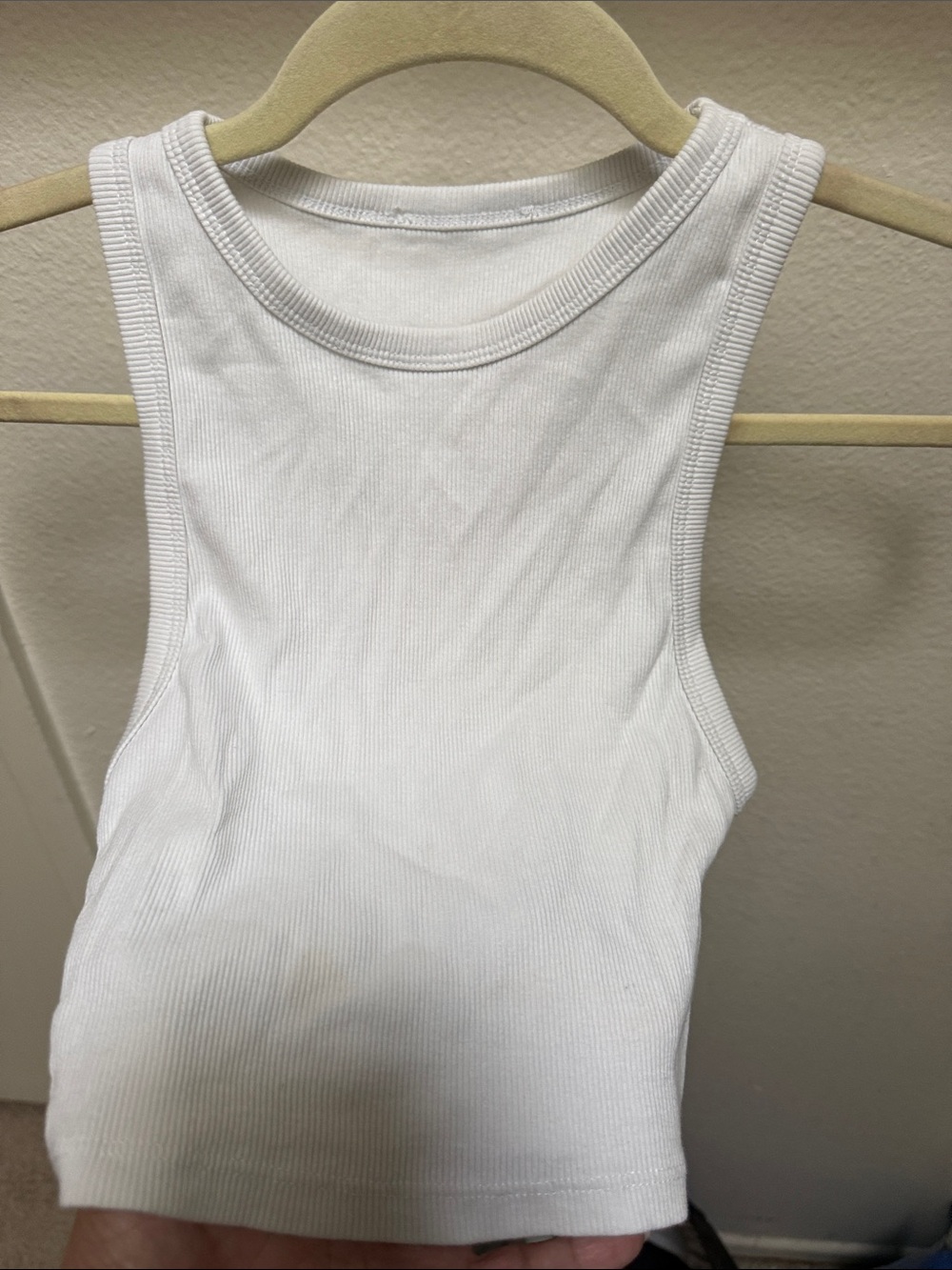 Zara Olive Gray Ribbed Crop Tank - Picture 4 of 4